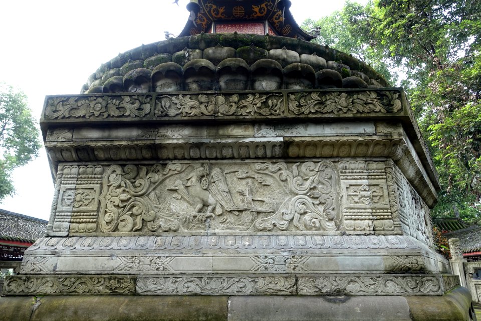 Thousand Buddha Pagoda base, side 1 of 6 - Wenshu Monastery - Chengdu, China - DSC05015