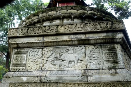 Thousand Buddha Pagoda base, side 6 of 6 - Wenshu Monastery - Chengdu, China - DSC05021