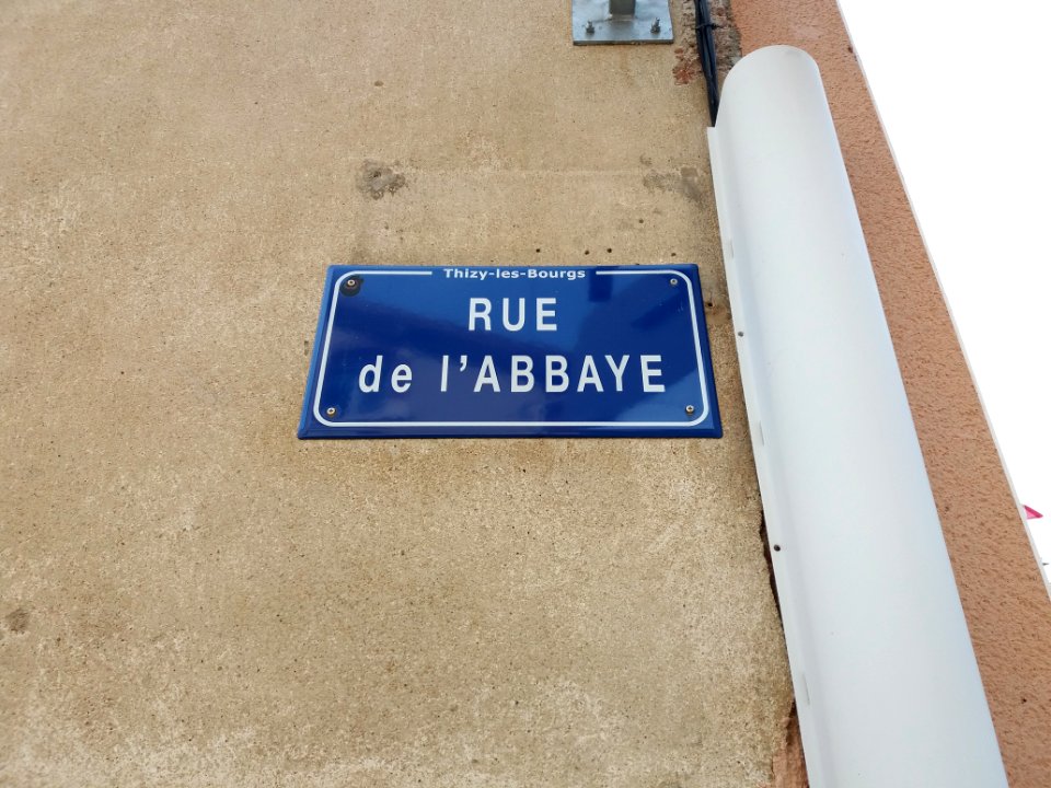 Thizy-les-Bourgs - Rue de l'Abbaye - Plaque