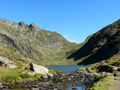 Pyrenee catalunya port of tavascan high mountain lake photo