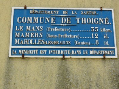 Thoigné (Sarthe) plaque de cocher