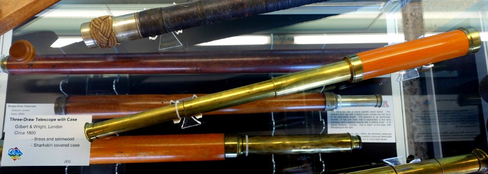 Three-draw telescope with case, Gilbert & Wright, London, c. 1800 - College of Optical Sciences - University of Arizona - Tucson, AZ - DSC08607