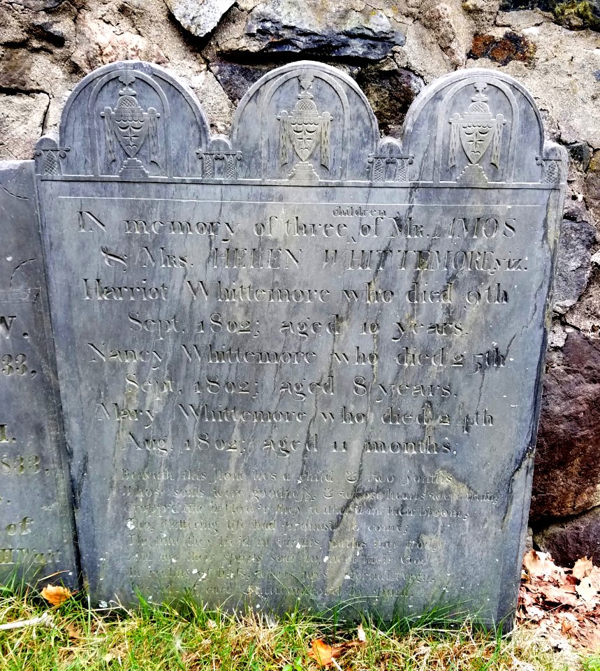 Three Whittemore Children, 1802 - Old Burying Ground - Arlington, MA - 20200816 091434