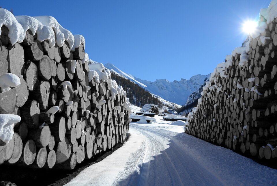 Holzstapel fast landscape