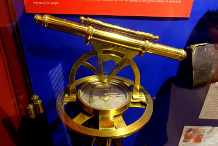 Theodolite, Europe, c. 1750, brass, wood, glass - Bennington Museum - Bennington, VT - DSC09158