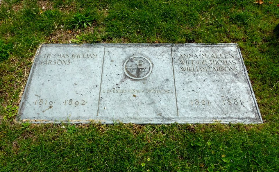 Thomas William Parsons - Mount Auburn Cemetery - DSC04319