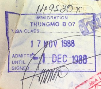 Thungmo Thailand passport stamp entry 1