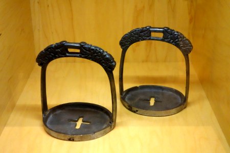 Tibetan stirrups, 19th century, iron - Bata Shoe Museum - DSC00259