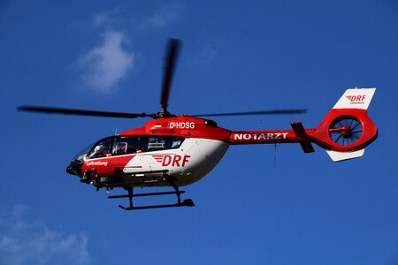 Ambulance helicopter red red white photo