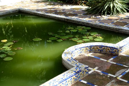 Tilework at the pavilion - Jardim Botânico Tropical - Lisbon, Portugal - DSC06578