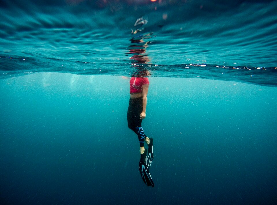 Sea swimming underwater