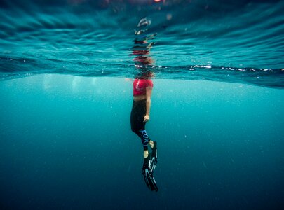 Sea swimming underwater photo