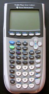 TI-84 Plus on dark background