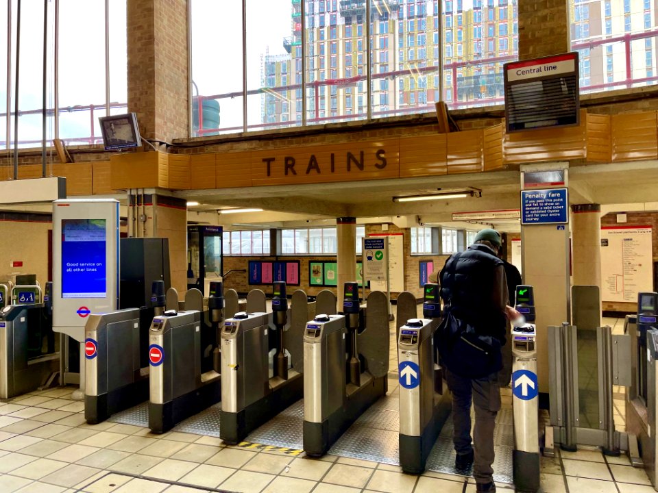 Ticket barriers at White City tube station 2021