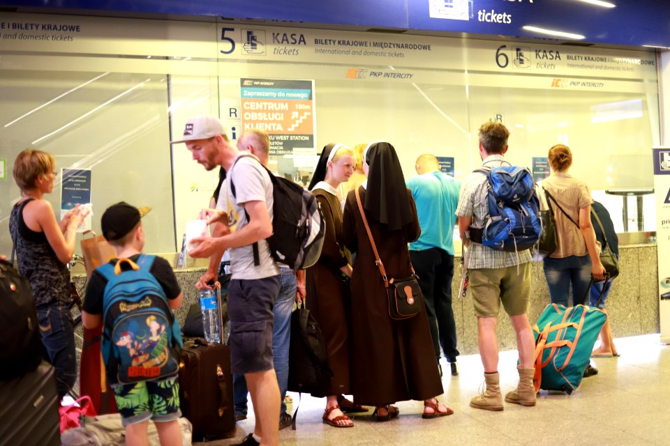 Ticket counters in Warszawa Zachodnia train station - August 2018