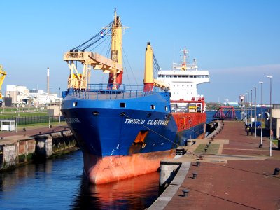 Thorco Clairvaux, IMO 9535591, at locks of IJmuiden, Port of Amsterdam, pic3