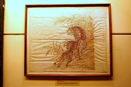 Tiger embroidery, Nguyen dynasty, 20th century - National Museum of Vietnamese History - Hanoi, Vietnam - DSC05589