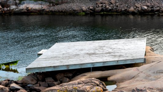 Tilted wooden platform in Norra Grundsund 2