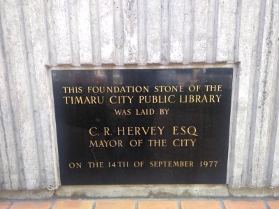Timaru Library foundation stone
