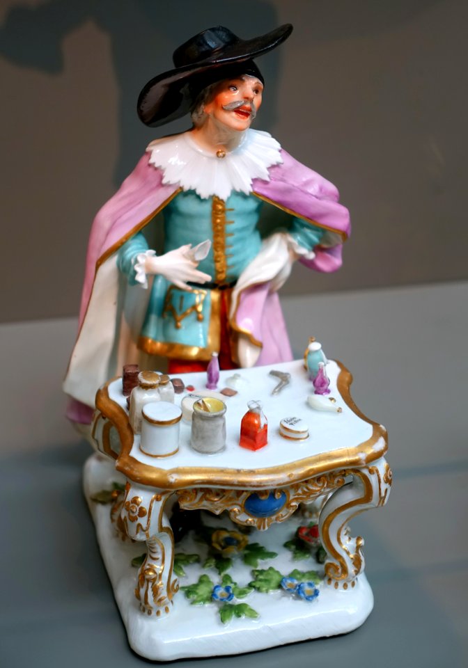 The Quack Doctor or Dr. Boloardo, Johann Joachim Kaendler, Meissen Porcelain Factory, c. 1740, hard-paste porcelain - Wadsworth Atheneum - Hartford, CT - DSC05326
