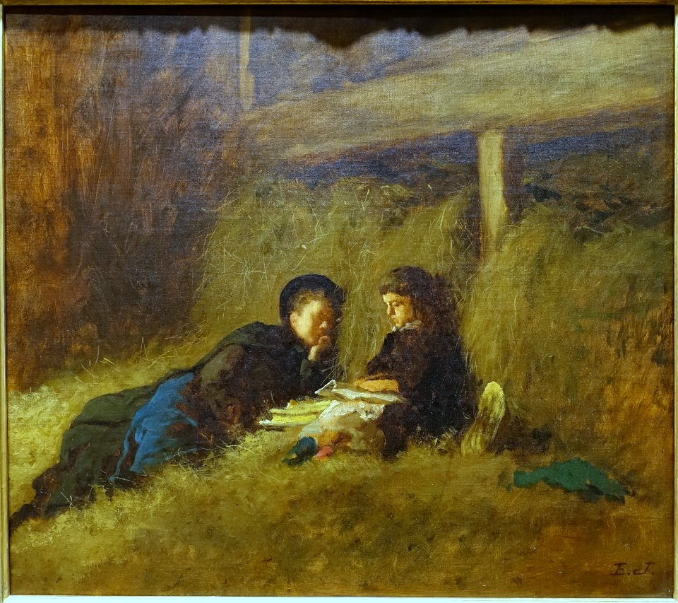 The Quiet Hour, by Eastman Johnson, c. 1877, oil on canvas - Portland Museum of Art - Portland, Maine - DSC04239