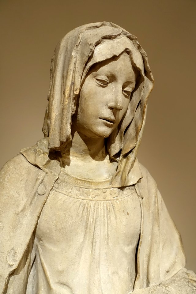 The Princeton Saint, perhaps Saint Martha, French, Champagne, c. 1515-1525, limestone, view 2 - Princeton University Art Museum - DSC06786