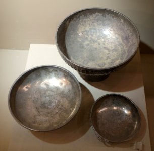 Three bowls, Iran, Sasanian dynasty, about 6th century AD, silver - Huntington Museum of Art - DSC05031 photo