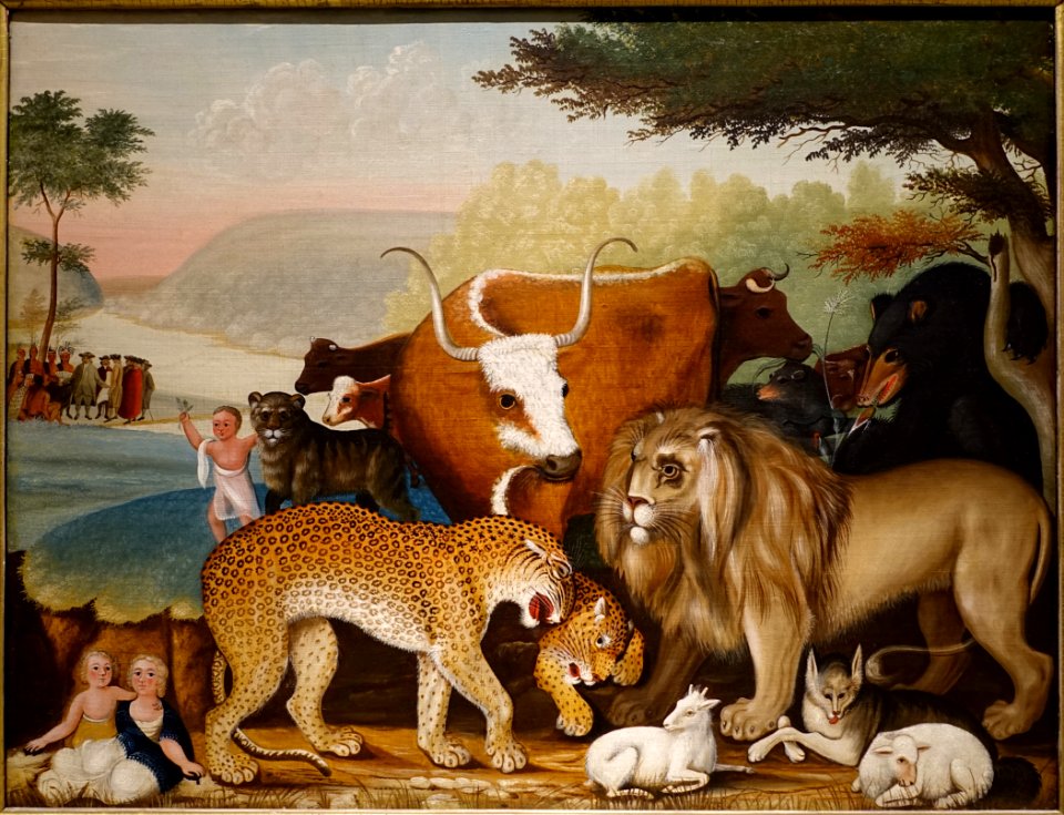 The Peaceable Kingdom by Edward Hicks, c. 1846-1847, oil on canvas - Dallas Museum of Art - DSC04800