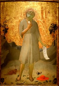 The Penitent Saint Jerome, by Fra Angelico, Italian, 1419-1420, tempera on wood panel - Princeton University Art Museum - DSC06638