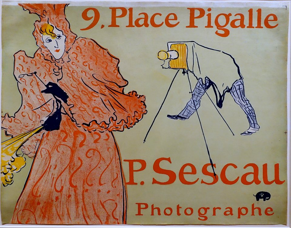 The Photographer Sescau by Henri de Toulouse-Lautrec, 1896, brush, crayon, and spatter lithograph on wove paper, Wittrock P22 (C) - Montreal Museum of Fine Arts - Montreal, Canada - DSC08814