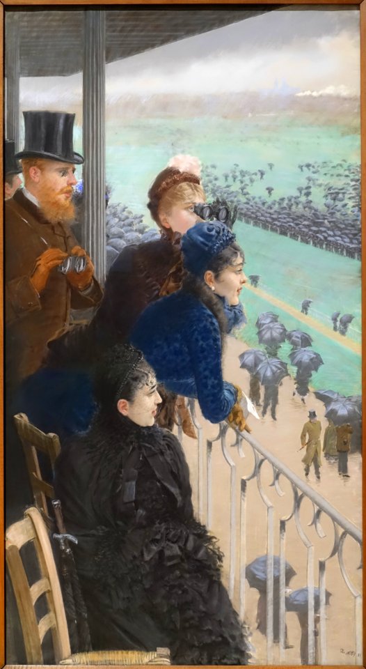 The Races at the Bois de Boulogne, by Giuseppe De Nittis, 1881, detail 3 of 3 - Galleria nazionale d'arte moderna - Rome, Italy - DSC05540