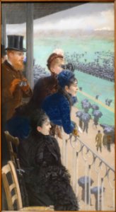 The Races at the Bois de Boulogne, by Giuseppe De Nittis, 1881, detail 3 of 3 - Galleria nazionale d'arte moderna - Rome, Italy - DSC05540