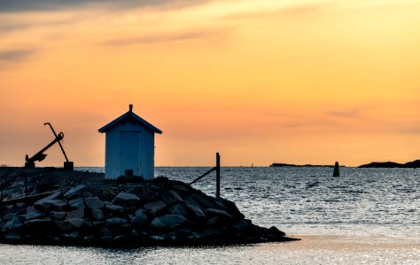 The pier in Fiskebäcksvik at golden hour