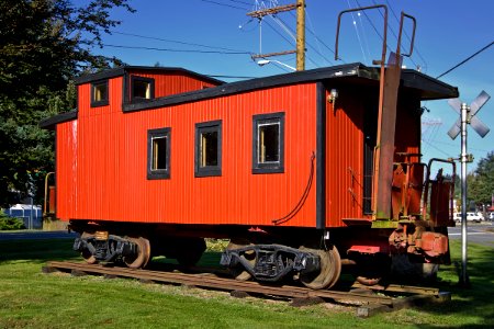 The railroad car in the Wilkeson Railroad Street park photo