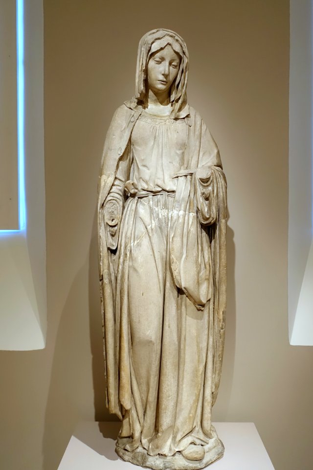 The Princeton Saint, perhaps Saint Martha, French, Champagne, c. 1515-1525, limestone, view 1 - Princeton University Art Museum - DSC06783