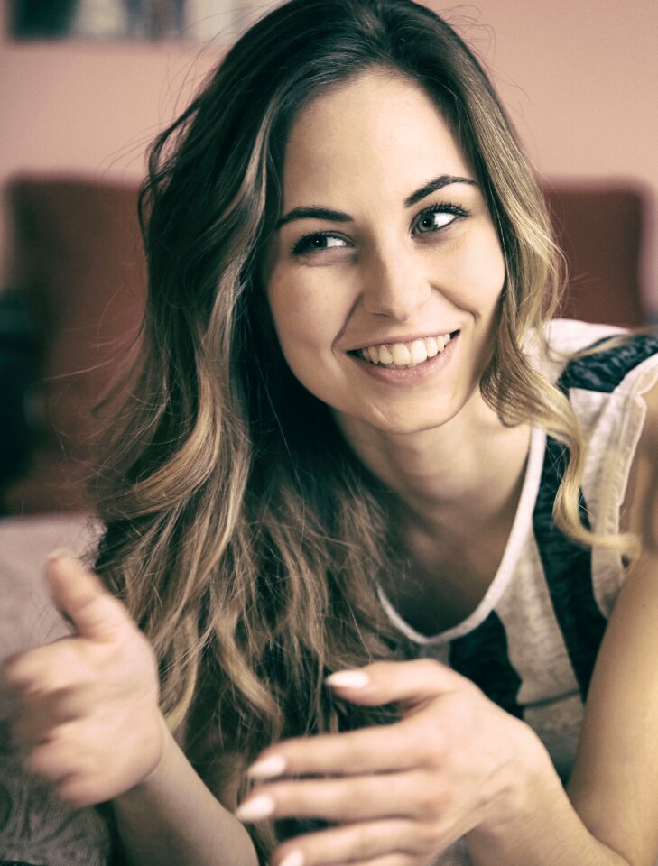 Girl portrait laughter