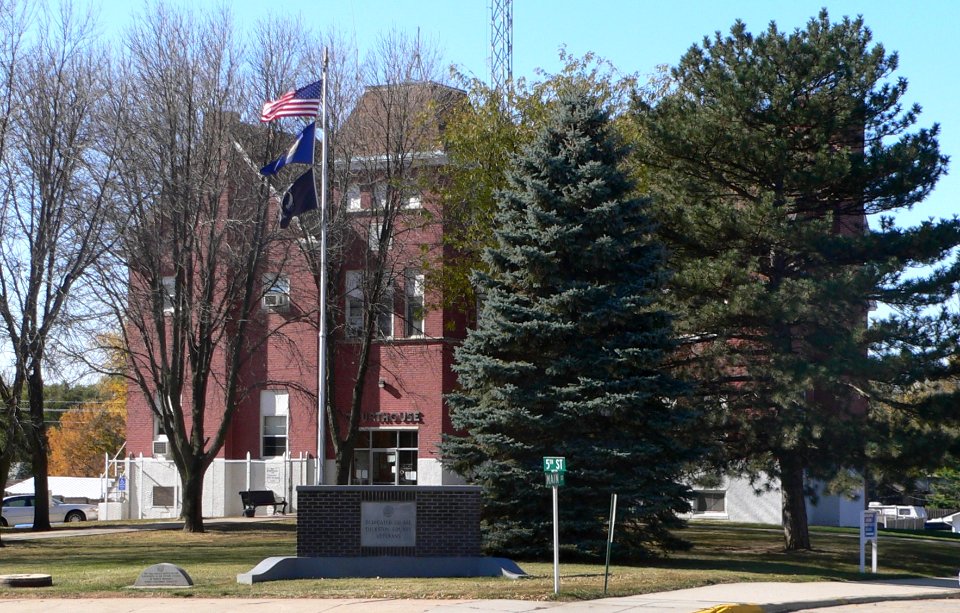 Thurston County, Nebraska courthouse from NE 2