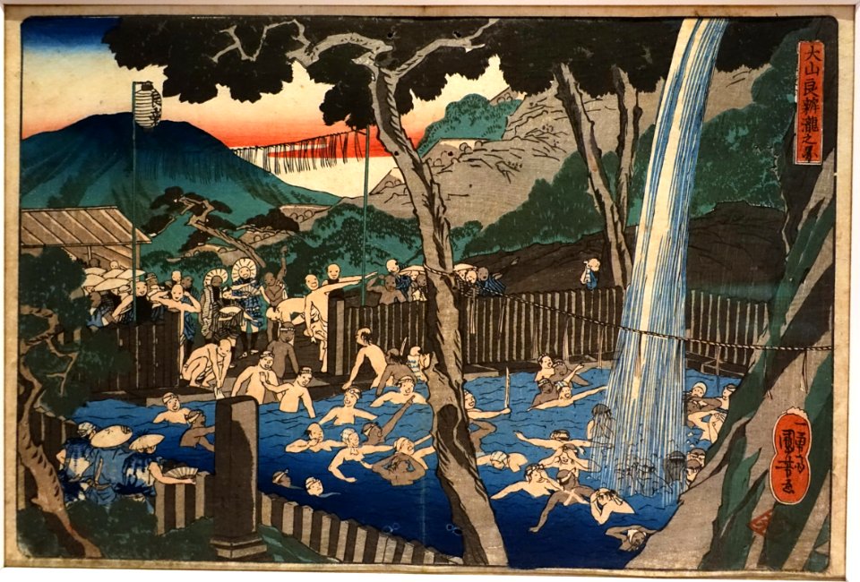 The Roben Falls at Oyama, by Utagawa Kuniyoshi, Japan, Edo period, 1800s AD, woodblock print on paper - Tokyo National Museum - Tokyo, Japan - DSC09285