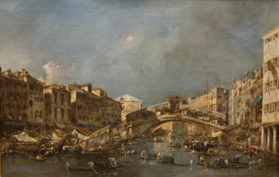 The Rialto Bridge painting by Francesco Guardi, San Diego Museum of Art