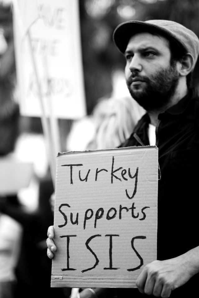 The solidarity protest for Rojava organized by Kurdish Jews on October 15th 2019 in Tel Aviv, Israel 40