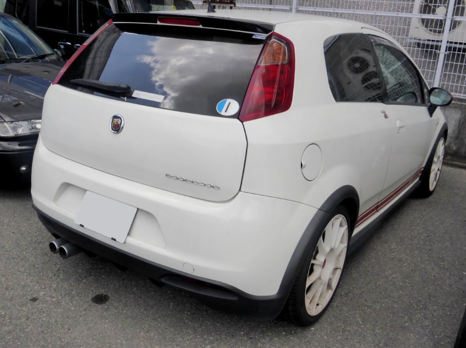 The rearview of Abarth Grande Punto esseesse
