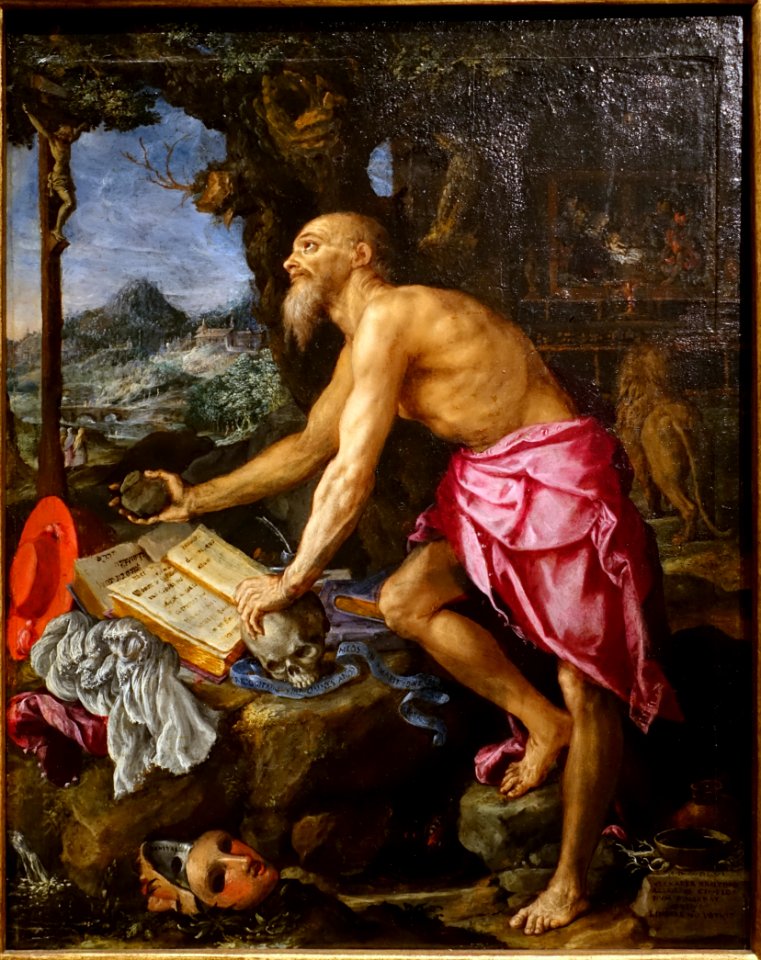 The Penitent Saint Jerome, by Alessandro Allori, Italian, 1606, oil on wood panel - Princeton University Art Museum - DSC06587