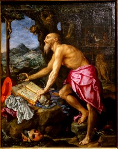 The Penitent Saint Jerome, by Alessandro Allori, Italian, 1606, oil on wood panel - Princeton University Art Museum - DSC06587