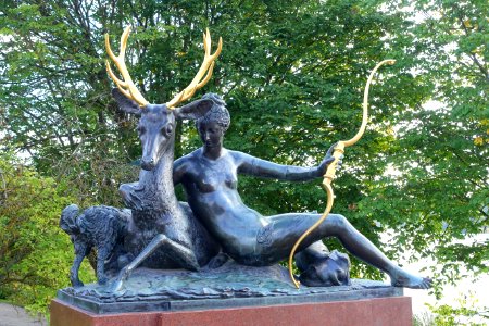 The Resting Diana after Jean Goujon (c. 1530-1568), erected in 1964 - Stockholm, Sweden - DSC00757