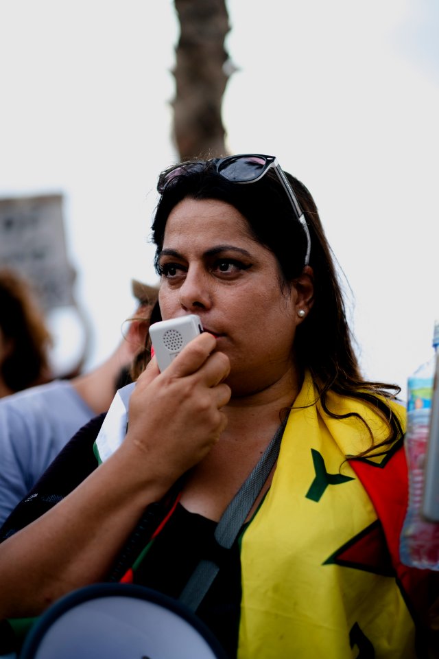 The solidarity protest for Rojava organized by Kurdish Jews on October 15th 2019 in Tel Aviv, Israel 48