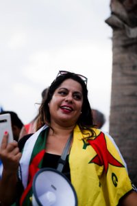 The solidarity protest for Rojava organized by Kurdish Jews on October 15th 2019 in Tel Aviv, Israel 43