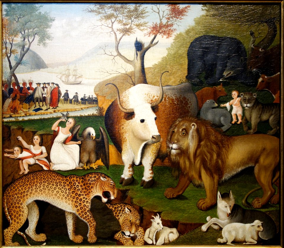 The Peaceable Kingdom by Edward Hicks, c. 1846, oil on canvas - De Young Museum - DSC01288