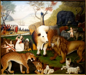 The Peaceable Kingdom by Edward Hicks, c. 1846, oil on canvas - De Young Museum - DSC01288