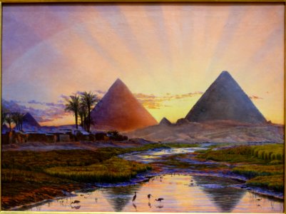 The Pyramids at Gizeh, by Thomas Seddon, Britain, 1855, oil on canvas - California Palace of the Legion of Honor - San Francisco, CA - DSC02933