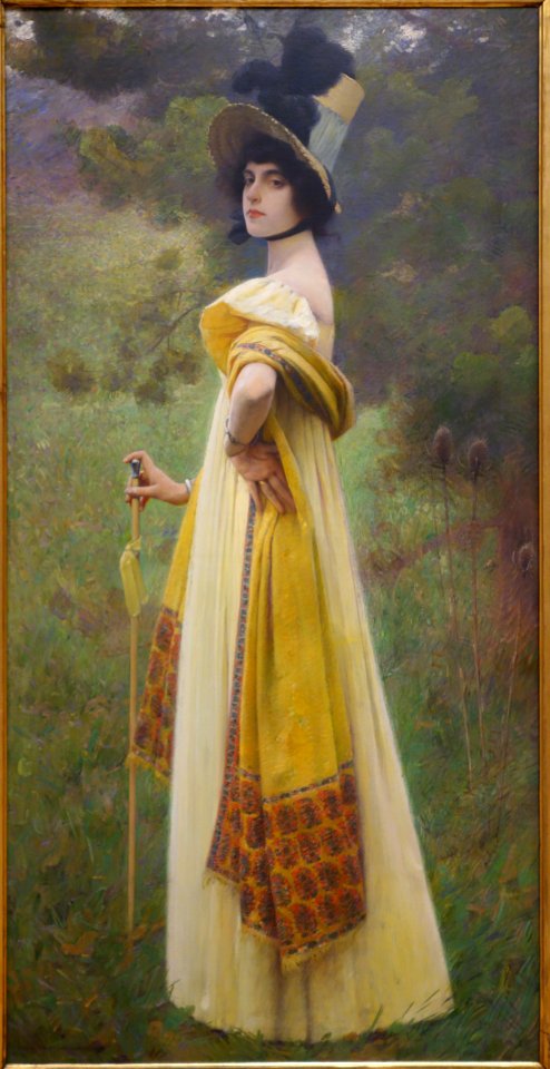 The Shawl by Charles Sprague Pearce, c. 1900, oil on canvas - Chazen Museum of Art - DSC02259